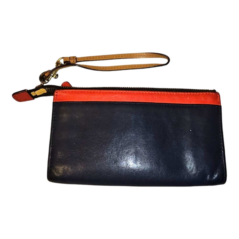 Coach Navy and Red Wristlet